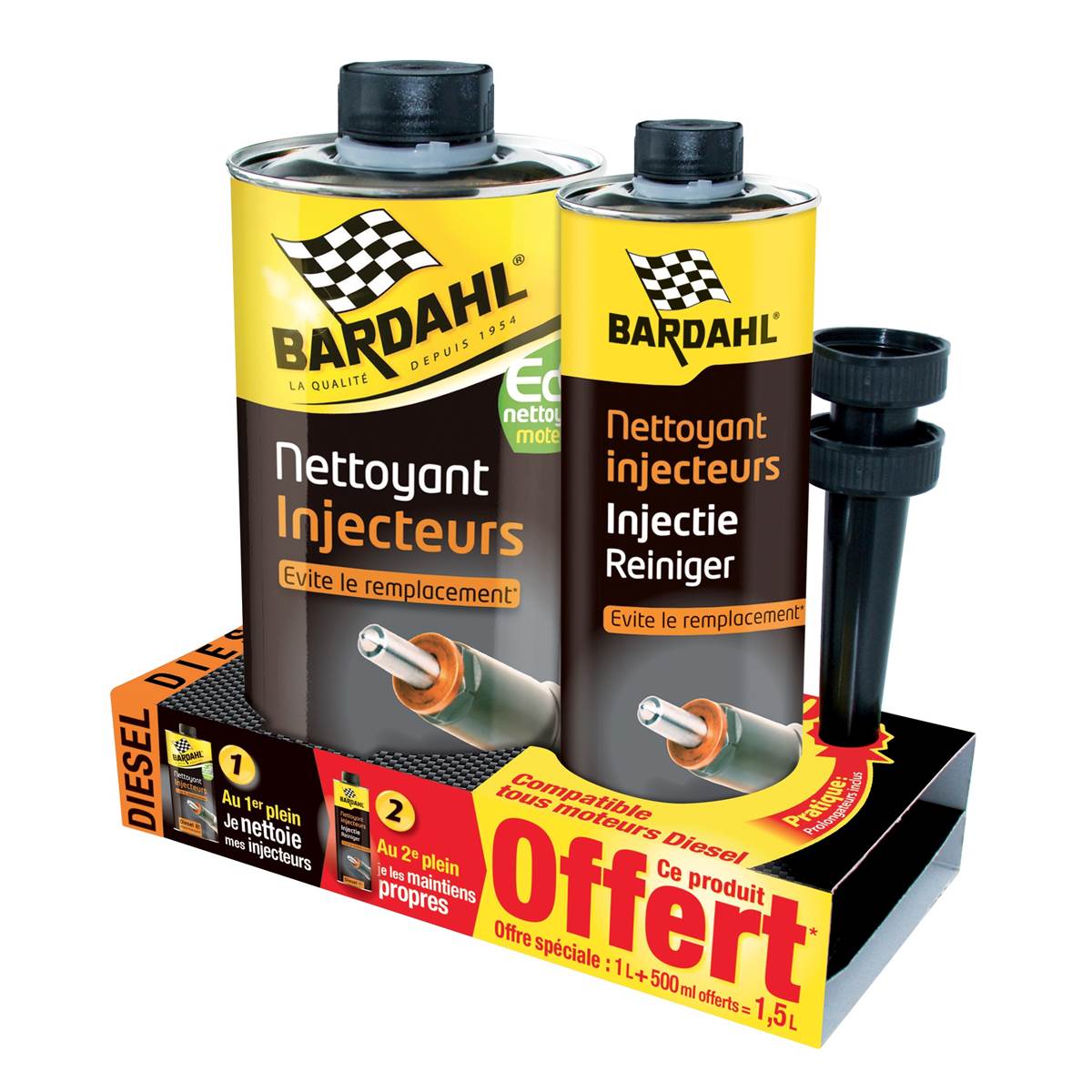 Nettoyant Injecteurs Diesel Bardahl 1 L + 500 Ml Offert