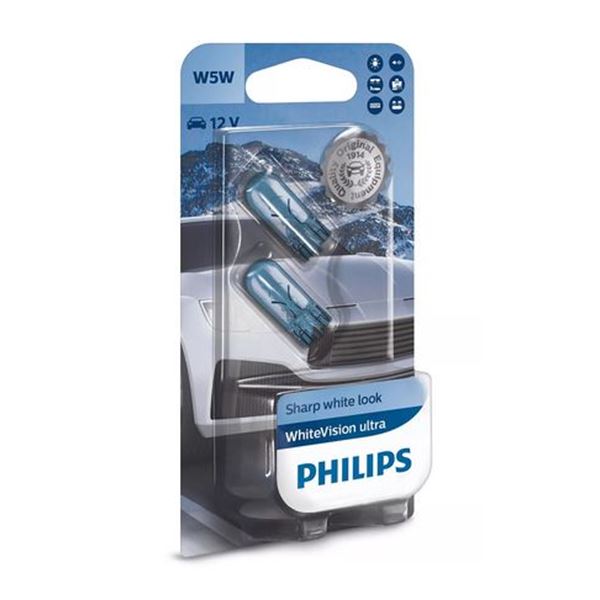 2 ampoules Philips Premium White Vision Ultra W5W