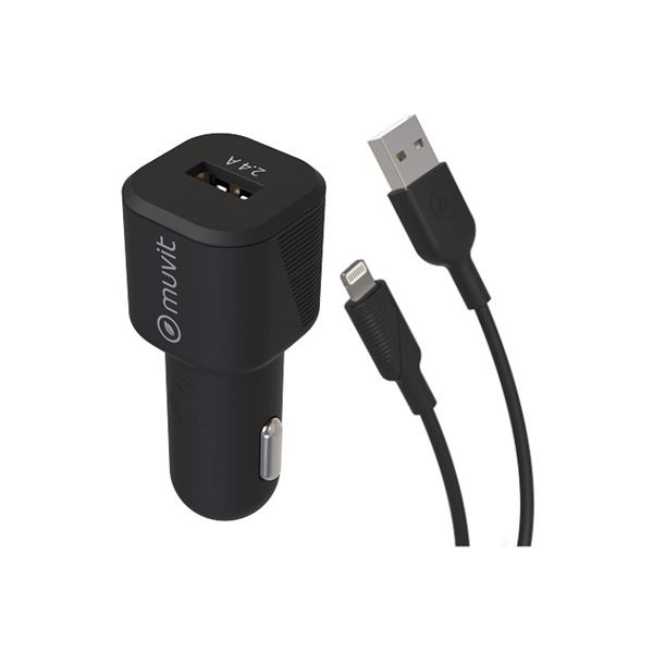 Pack chargeur allume cigare  + câble lightning MUVIT FOR CHANGE
