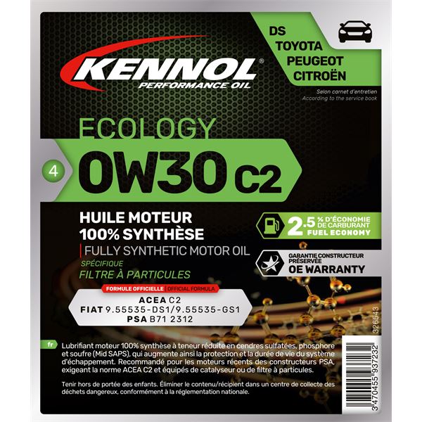 Huile moteur KENNOL Ecobox Essence/Diesel 0W30 C2 5L