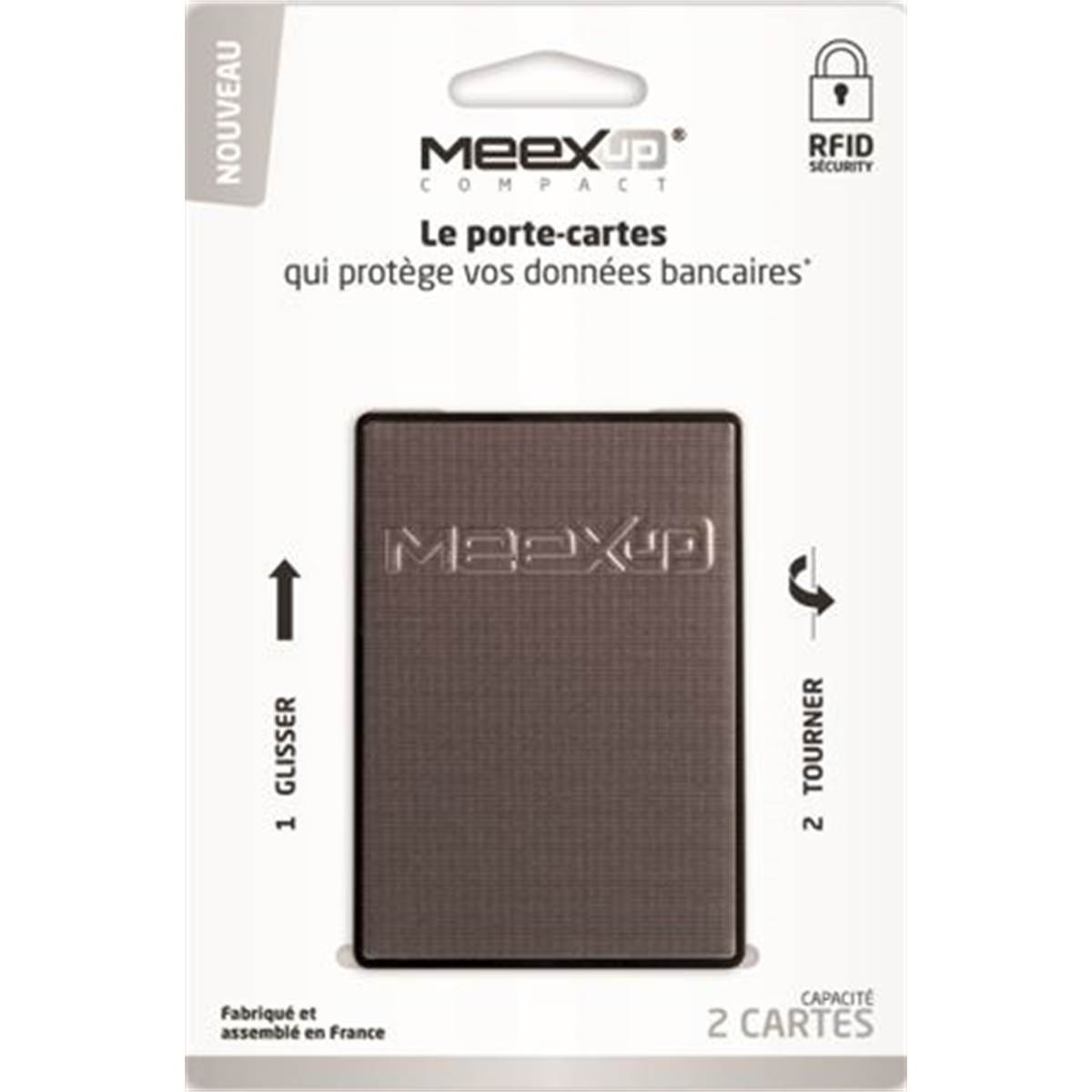 Porte 4 cartes MEEXUP anthracite
