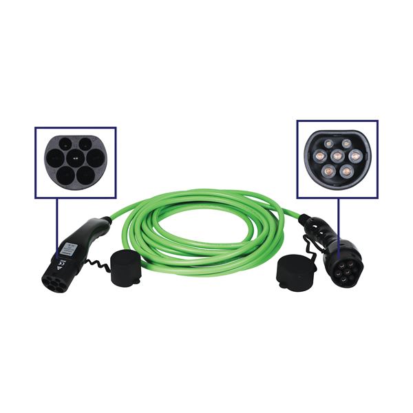 Câble de charge véhicule électrique T2/T2 32A monophasé BLAUPUNKT