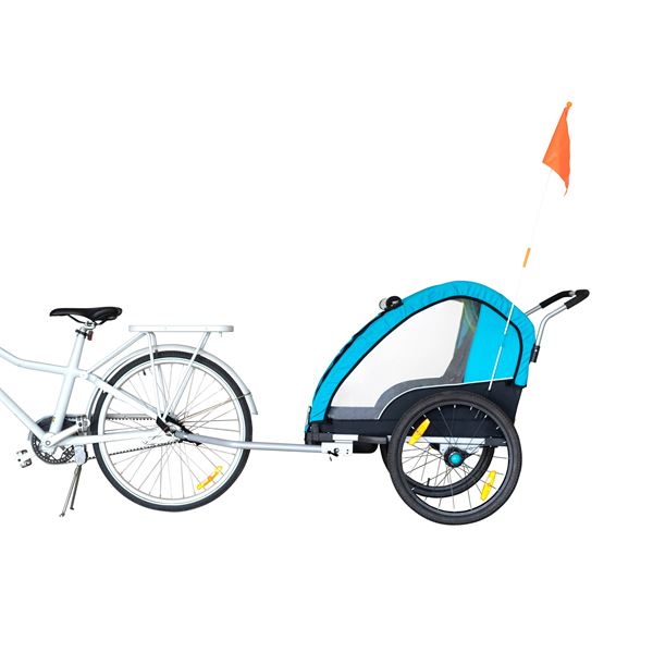 Remorque de vélo aluminium 2 en 1 Bike Original bleue