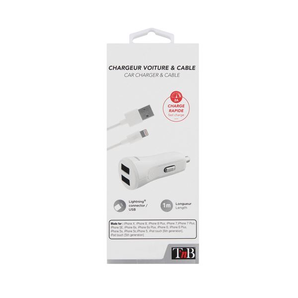 CHARGEUR VOITURE 2A 2 USB