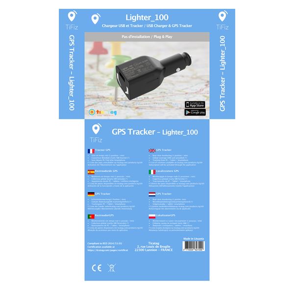 Balise de géolocalisation sur allume cigare Lighter 100 Ticatag