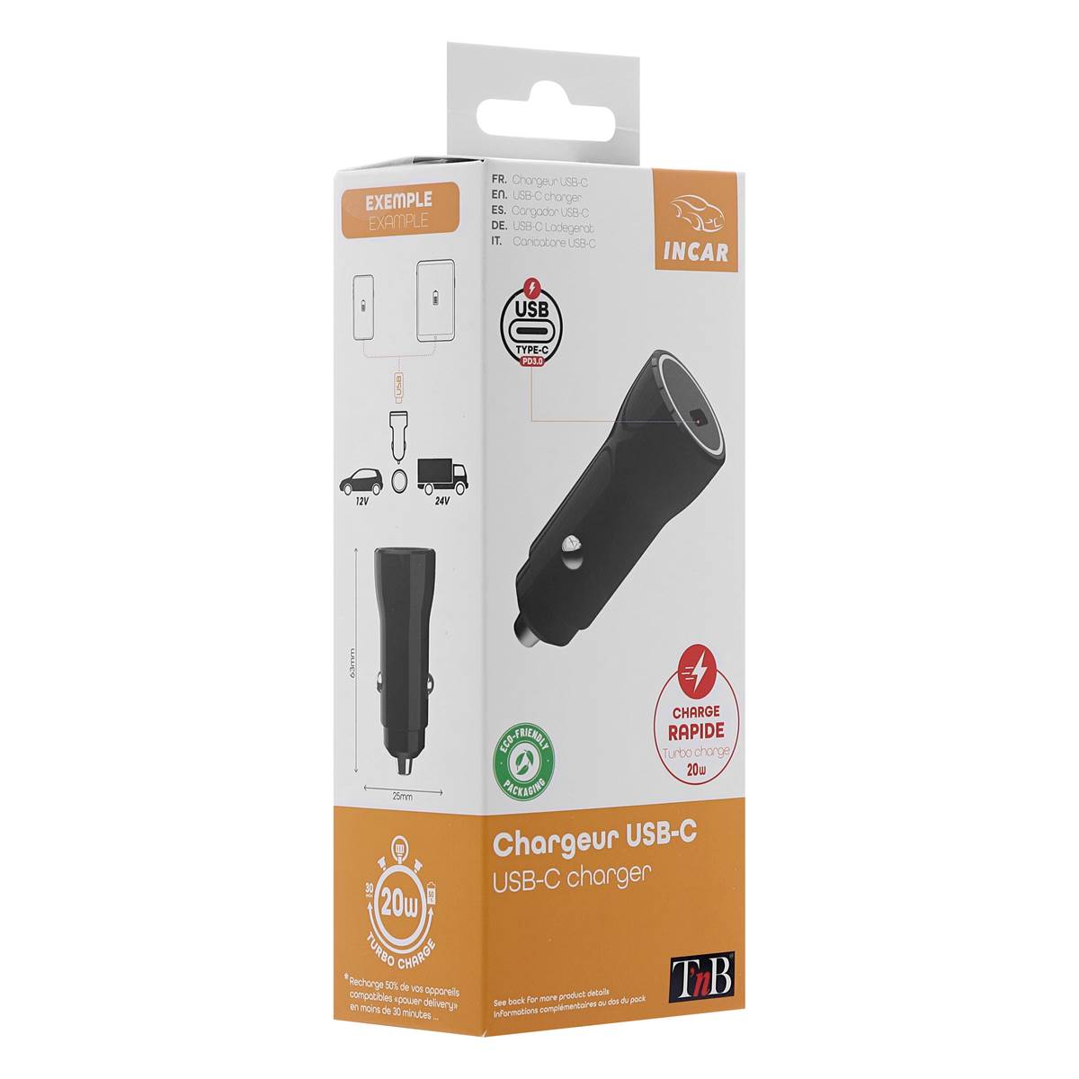 Chargeur Allume-cigare Usb-c T'nb