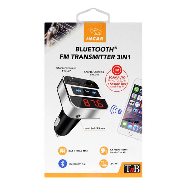 Transmetteur FM Bluetooth kit mains libres T'nB - Feu Vert