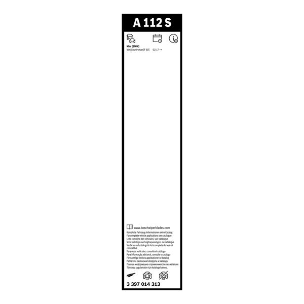 2 balais d'essuie-glace Bosch A112S