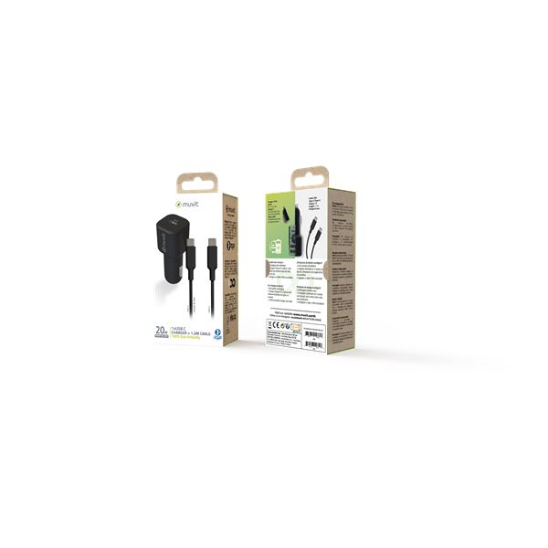 Pack chargeur allume-cigare PD + 1 cable USB-C MUVIT FOR CHANGE