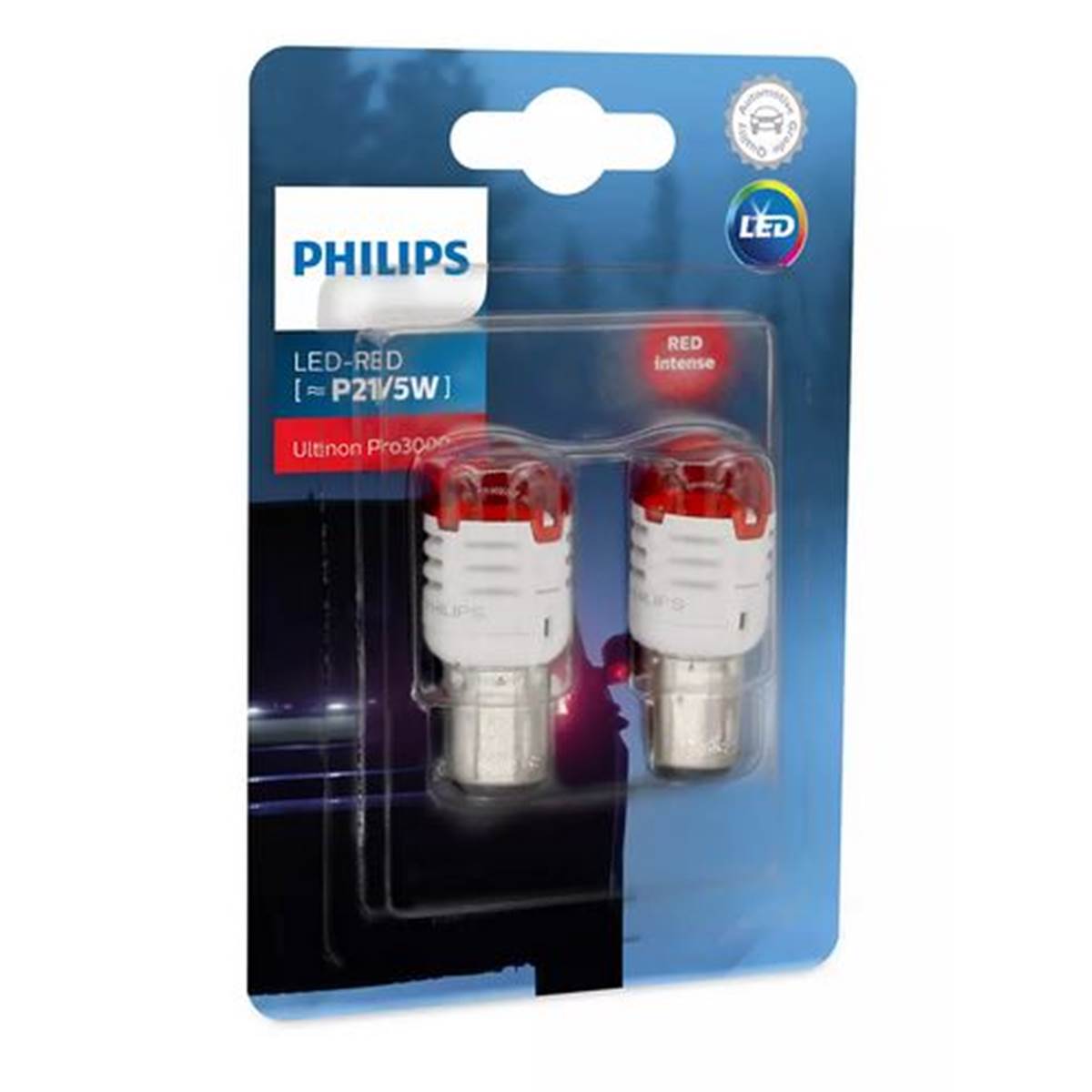 Ampoules (2 pièces) P21/5w Led Rouges Philips