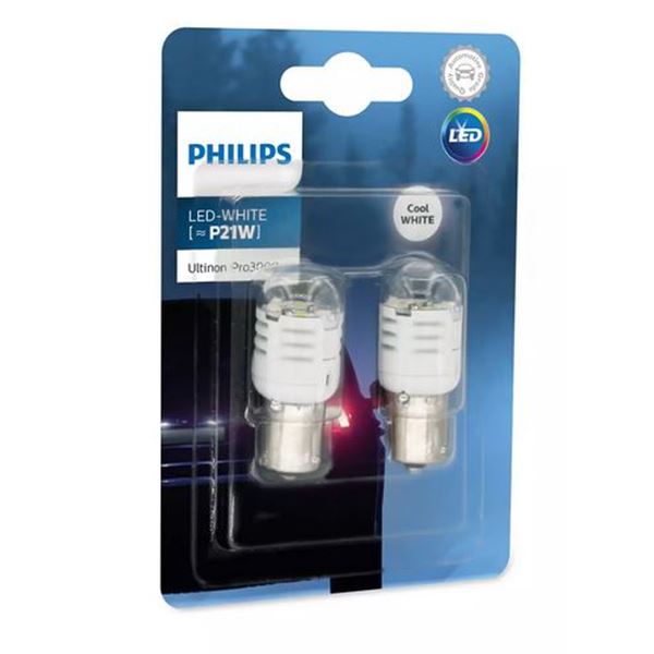 2 ampoules P21W LED blanches Philips