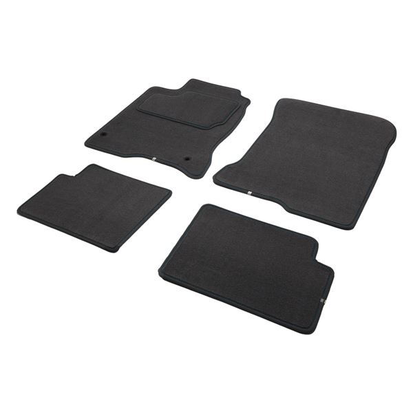 Jeu complet de tapis sur mesure qualité CARAT surpiqures bleues