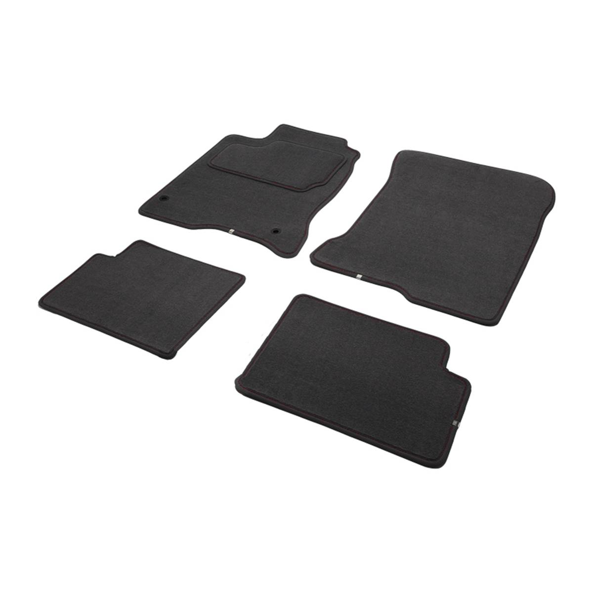 Jeu Complet De Tapis Sur Mesure Qualité Carat Surpiqures Rouges