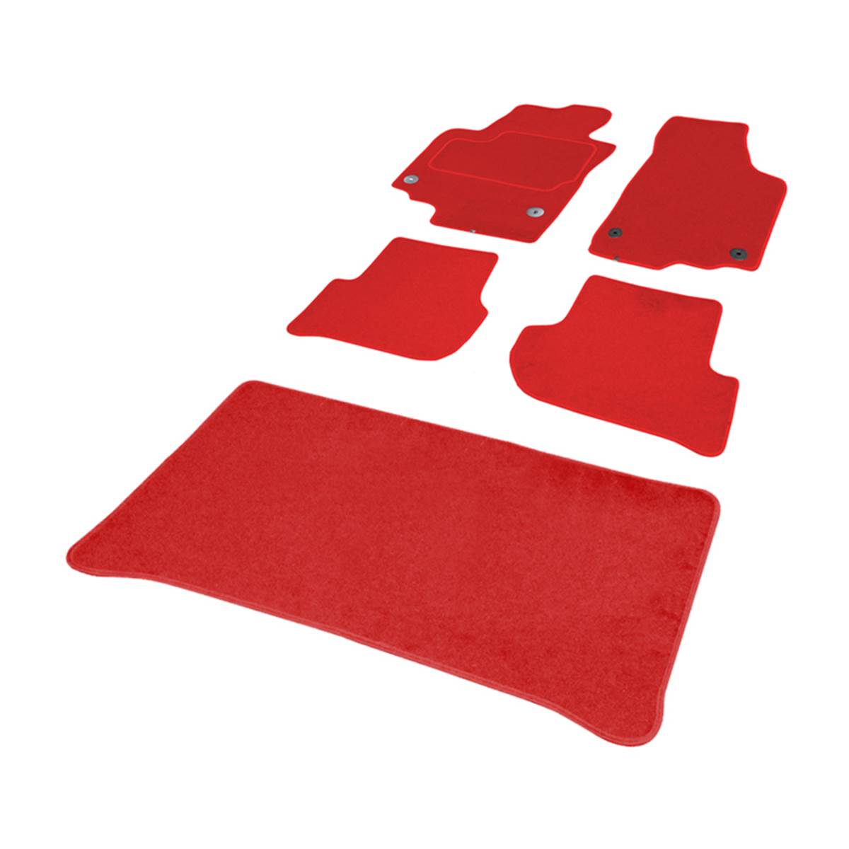 Jeu Complet De Tapis Et Tapis De Coffre Sur Mesure Qualité Elite Rouge