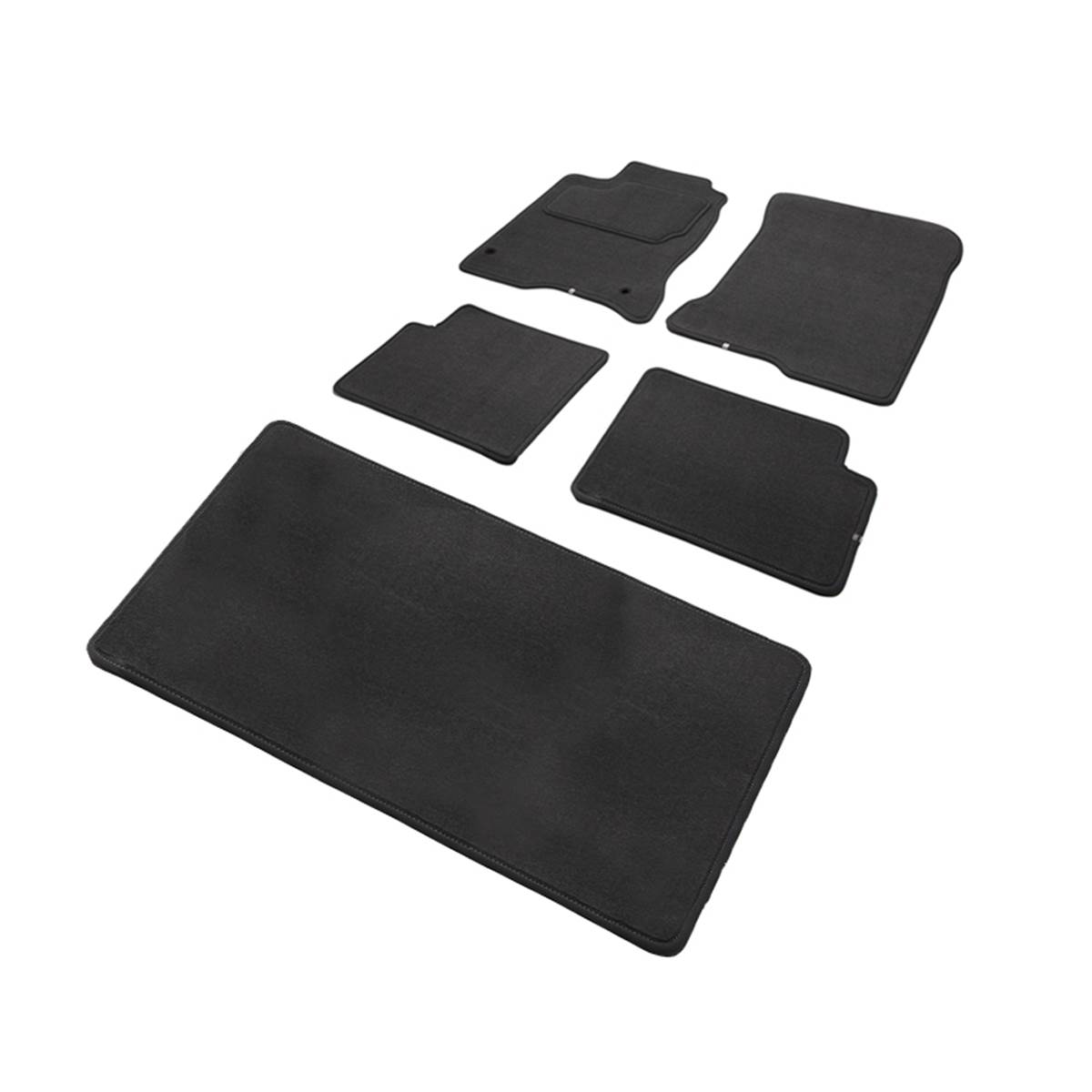 Jeu Complet De Tapis Et Tapis De Coffre Sur Mesure Qualité Carat Surpiqures Grises