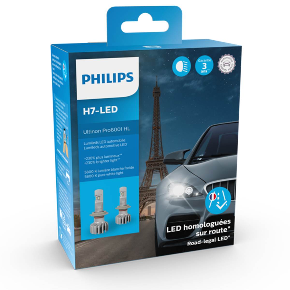 Ampoules (2 pièces) Led H7 Philips Ultinon Pro6001 Hl (homologuées)