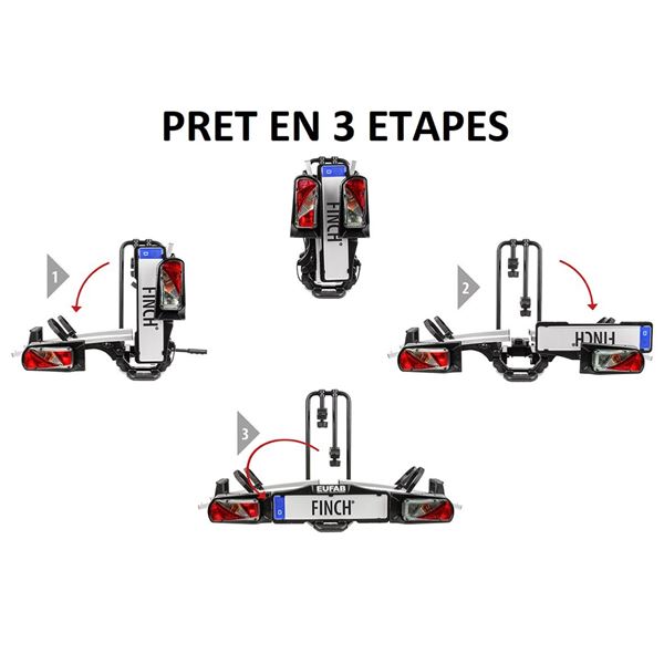 Porte-vélos attelage Eufab Finch - 2 vélos