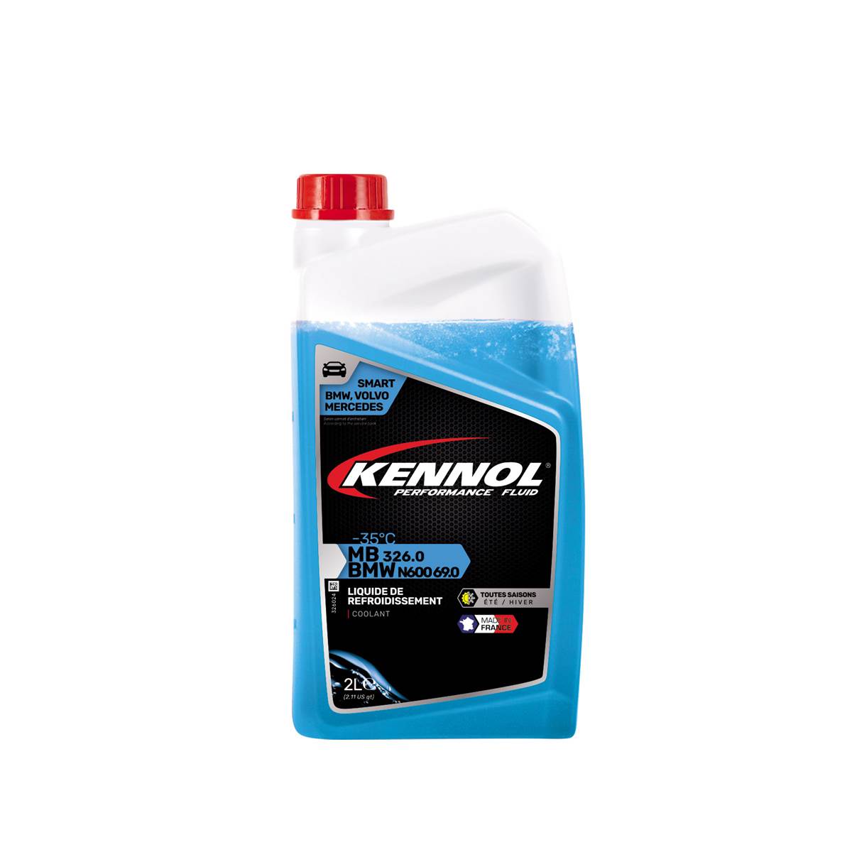 Liquide De Refroidissement Pour Vehicules Bmw & Mercedes -35°c 2l Kennol