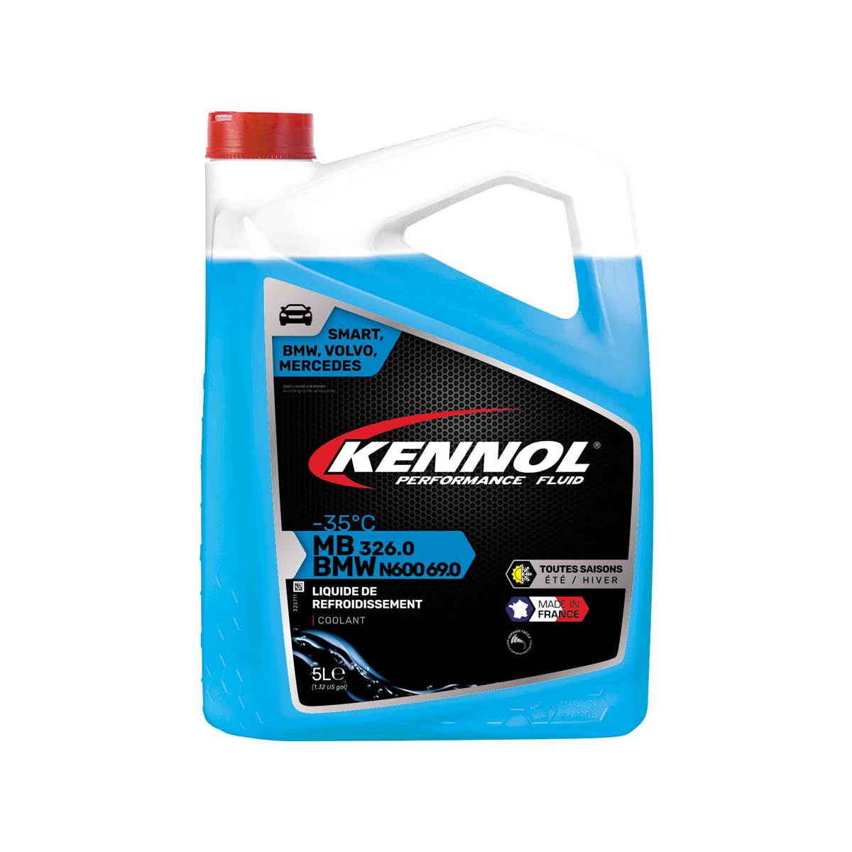 Liquide De Refroidissement Pour Vehicules Bmw & Mercedes -35°c 5l Kennol