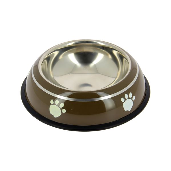 Gamelle inox avec jonc pvc anti-dérapant taille M