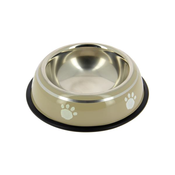 Gamelle inox avec jonc pvc anti-dérapant taille S