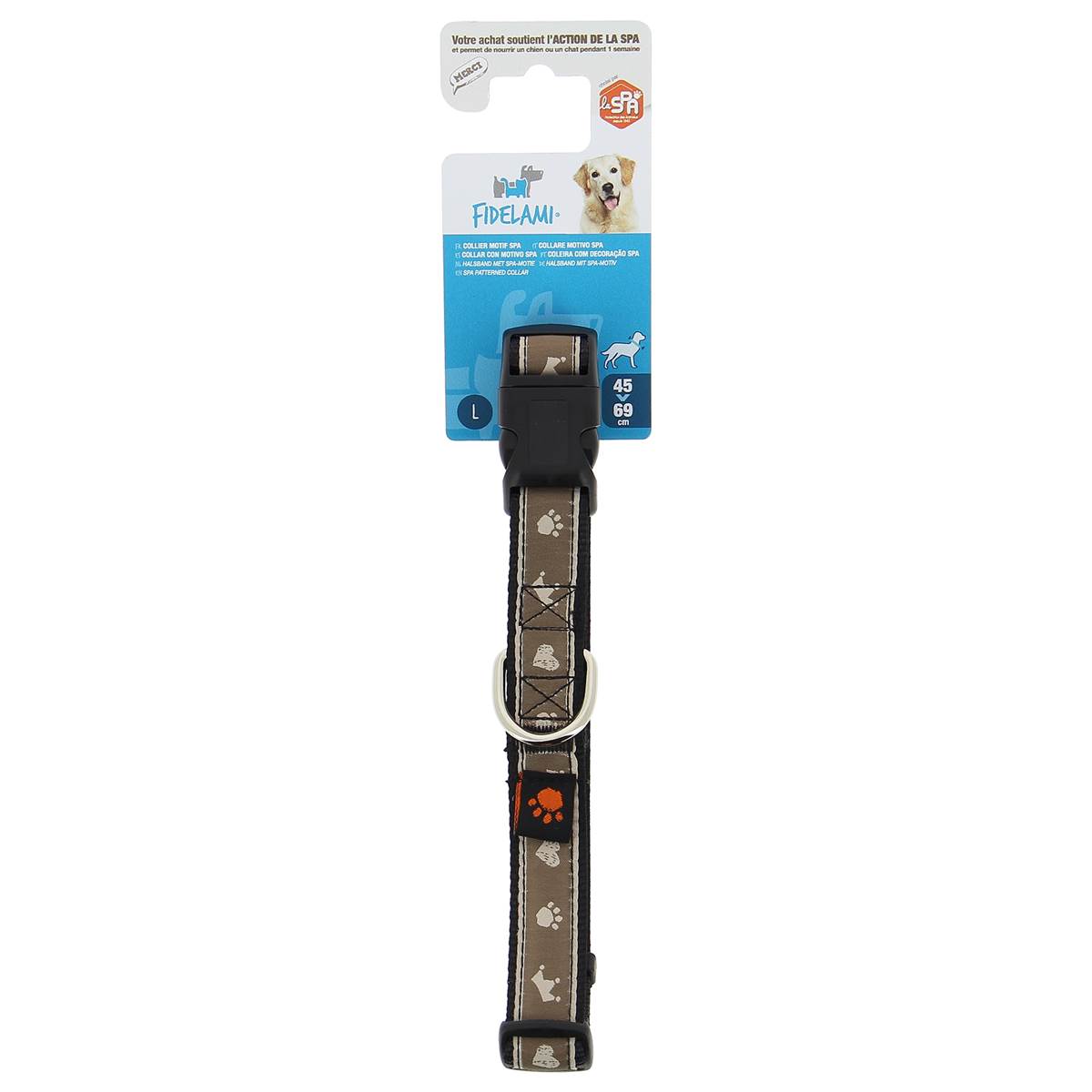 Collier Chien Taille L Motif Spa