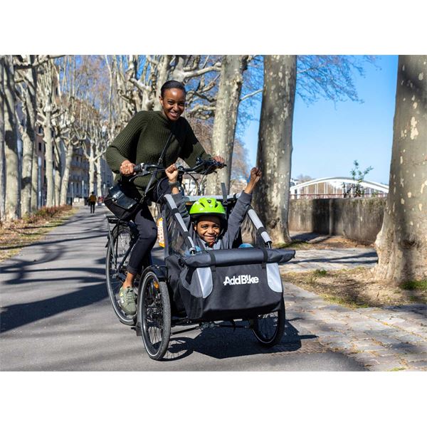 Remorque avant vélo pour transport d'enfant - Kit Kid AddBike