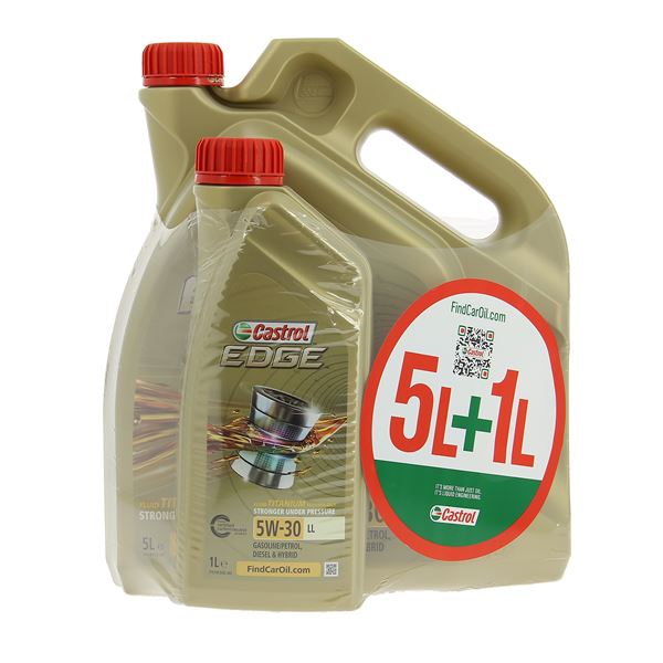 Huile moteur CASTROL Edge LL C3 Essence/Diesel 5W30 5L+1L OFFERT