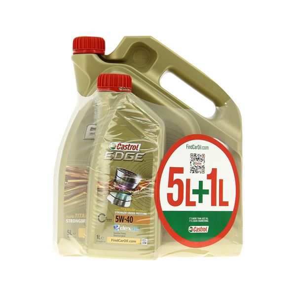 Huile moteur CASTROL Edge C3 Essence/Diesel 5W40 5L+1L OFFERT