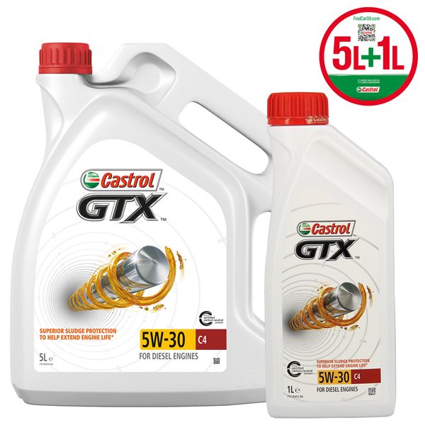 Huile moteur CASTROL GTX C4 Diesel 5W30 5+1L OFFERT