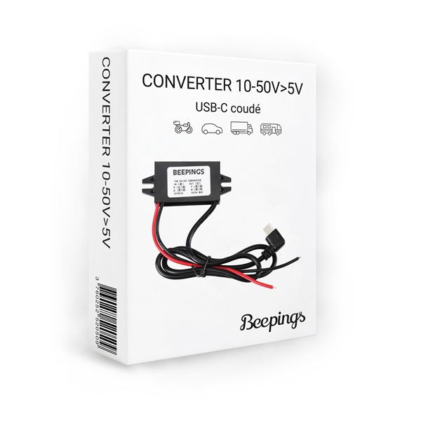Convertisseur 10V à 50V vers USB-C 5V Beepings