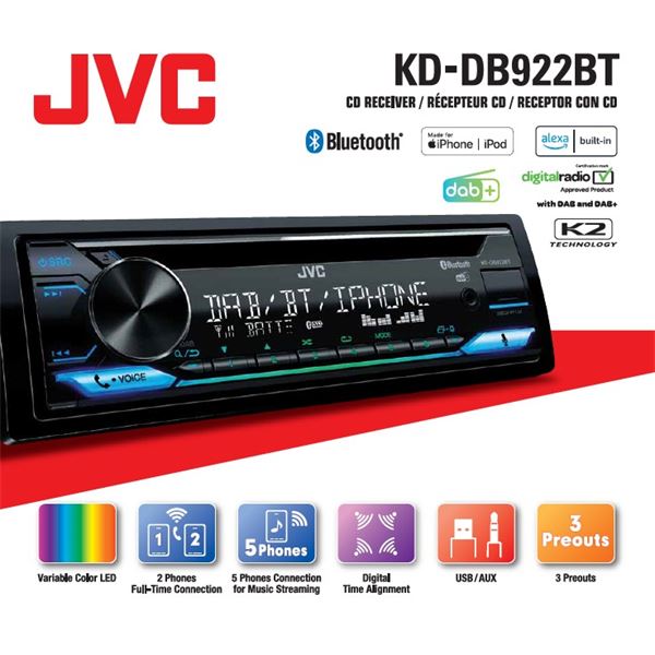 JVC Autoradio KD-DB922BT 1 DIN