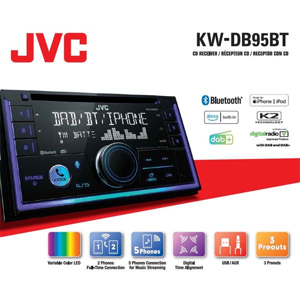 JVC KW-DB95BT - Autoradio - Garantie 3 ans LDLC