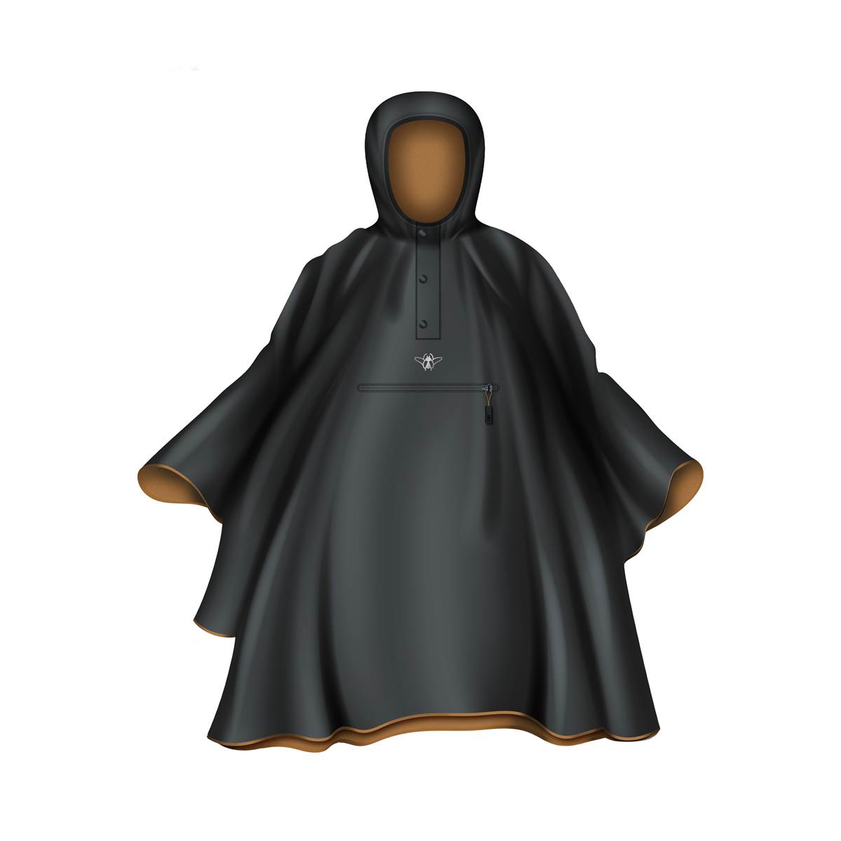 Poncho De Pluie Réfléchissant Pour Vélo Et Trottinette Casr Noir