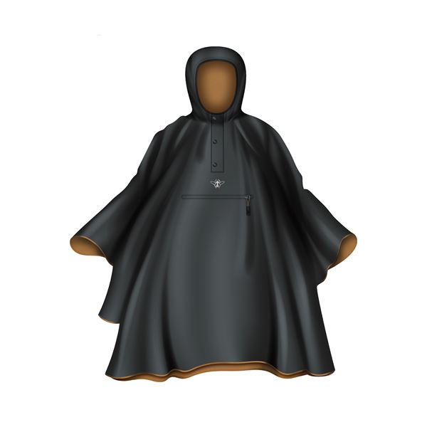 Poncho de pluie réfléchissant pour vélo et trottinette CASR Noir