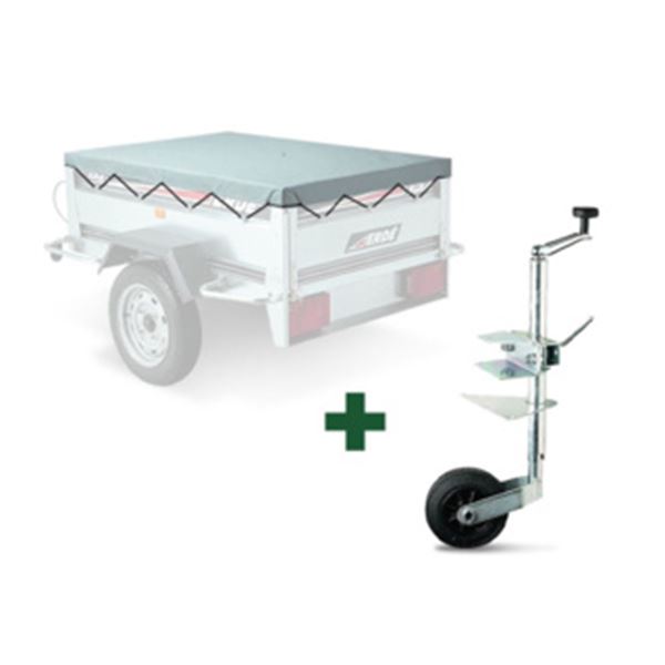 Pack accessoires pour remorques série 210 : roue jockey et bâche plate