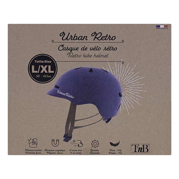Casque vélo bleu Taille L URBAN RETRO