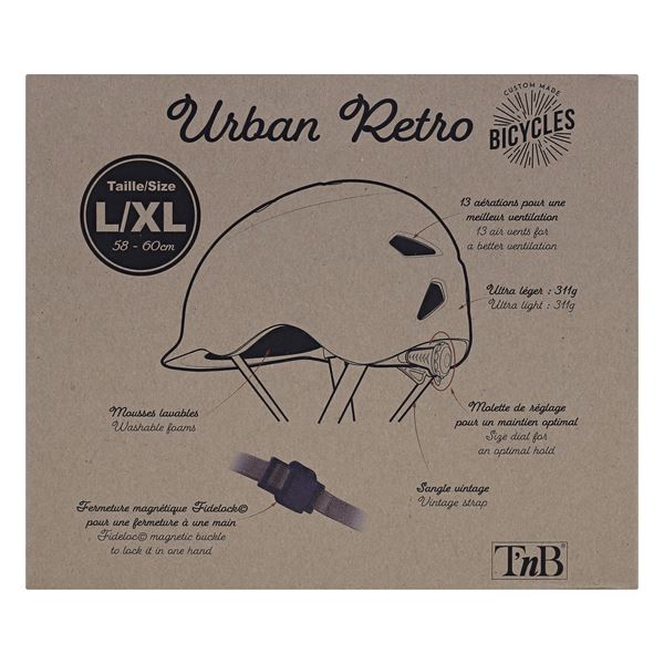 Casque vélo bleu Taille L URBAN RETRO
