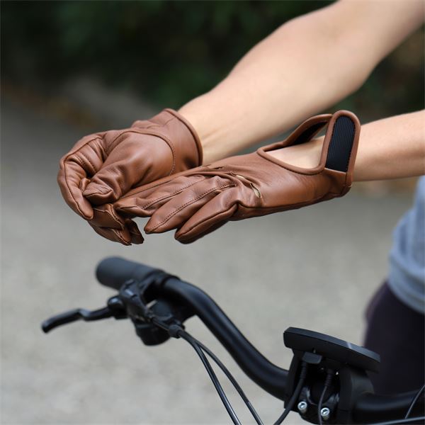 Gant de protection vélo cuir  URBAN RETRO