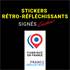 Stickers rétro réfléchissants triangle bleu Fais Toi Voir x2 planches