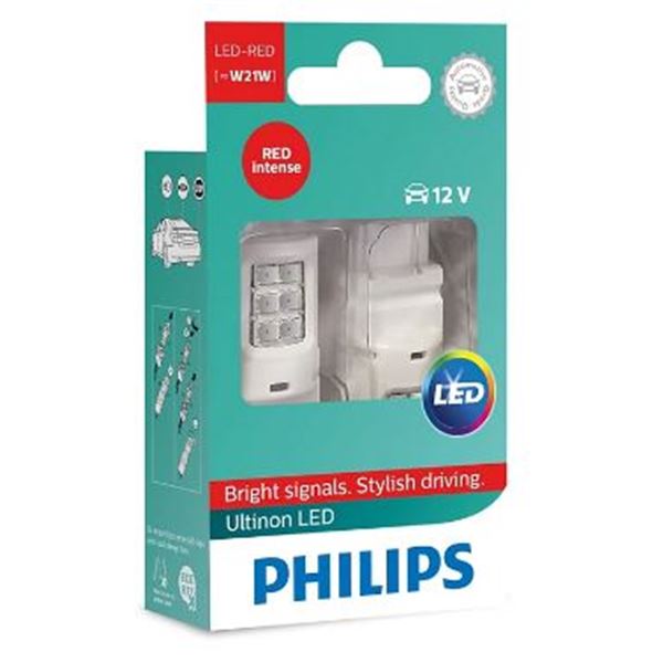 2 ampoules P21/5W LED rouges Philips