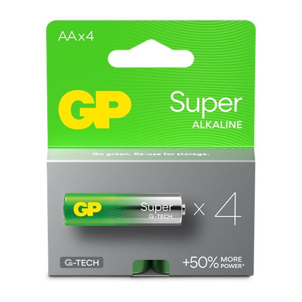 4 Piles alcalines GP AA LR06 1,5V