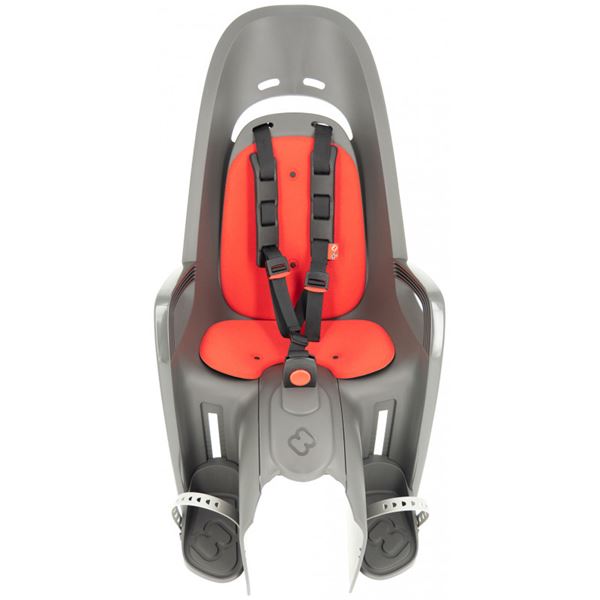 Porte-bébé ZENITH gris-rouge fixation porte-bagage - HAMAX