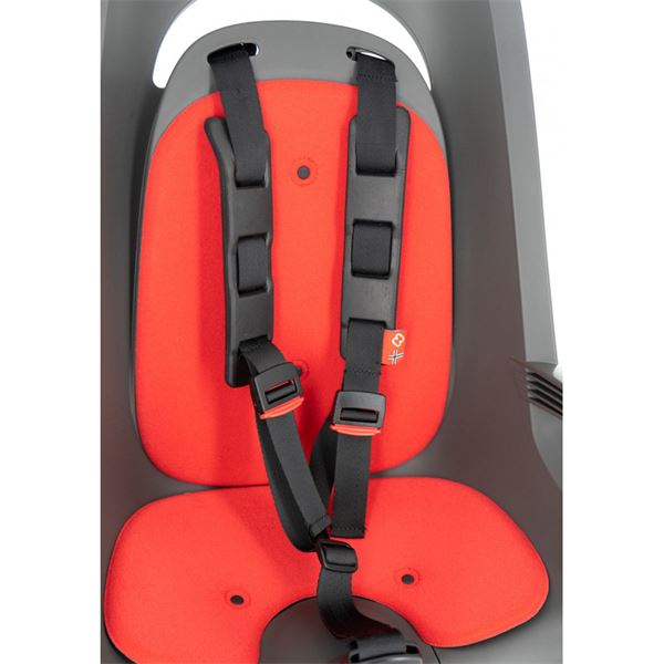 Porte-bébé ZENITH gris-rouge fixation porte-bagage - HAMAX
