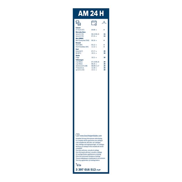 1 balai d'essuie-glace Bosch AM24H