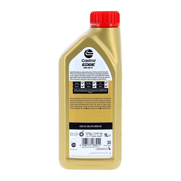 CASTROL EDGE 0W-20 V, Huile Moteur, 1L