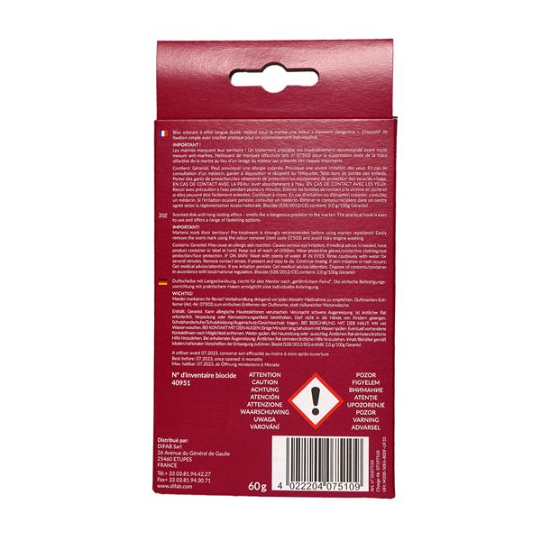 Bloc odorant concentré répulsif martres STOP&GO