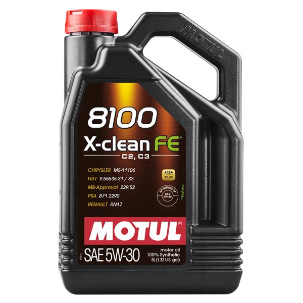 Huile moteur MOTUL 8100 X-CLEAN FE C2/C3 Essence/Diesel 5W30 5L