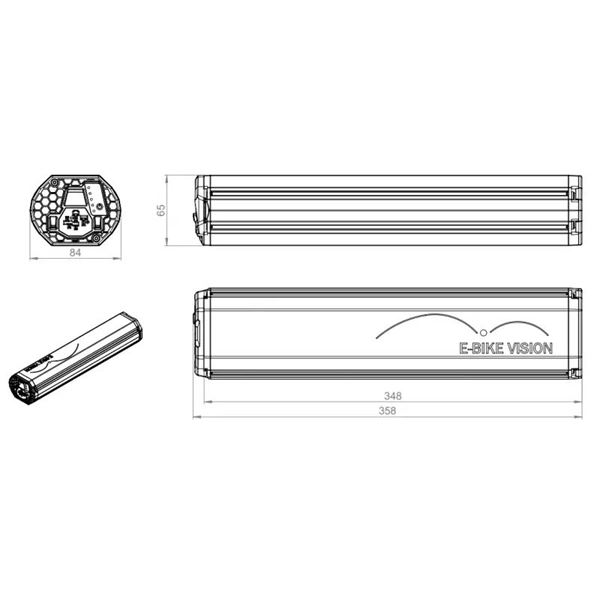Batterie vélo compatible Bosch PowerTube 511Wh Horizontal 36V 14Ah