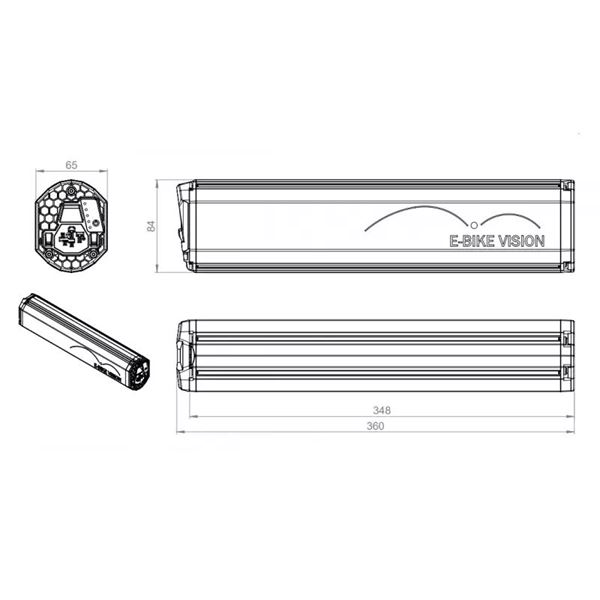 Batterie vélo compatible Bosch PowerTube 511Wh Intube Verticale 36V 14Ah